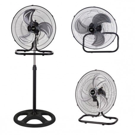 VENTILADOR DE PIE INDUSTRIAL 3 EN 1 70W 50CM RECIO NEGRO