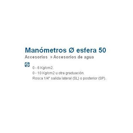MANOMETRO 0-10 KG/CM2 S/P