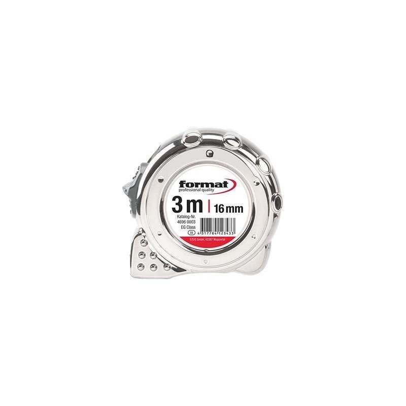 CINTA MÉTRICA DE BOLSILLO CROMADA 5MX19MM FORMAT