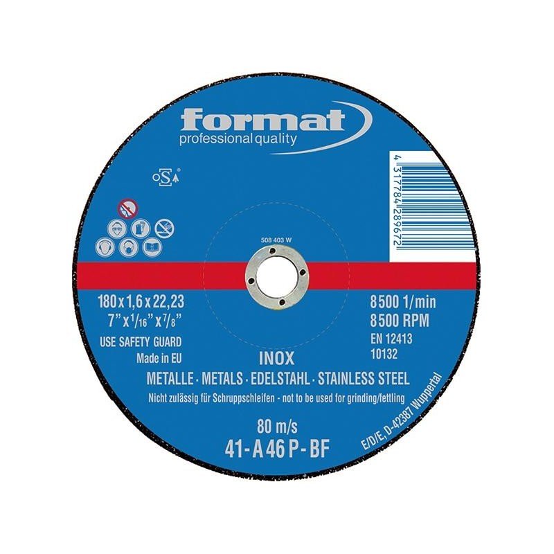 DISCO DE CORTE RECTO PARA V2A 125X1,6MM FORMAT