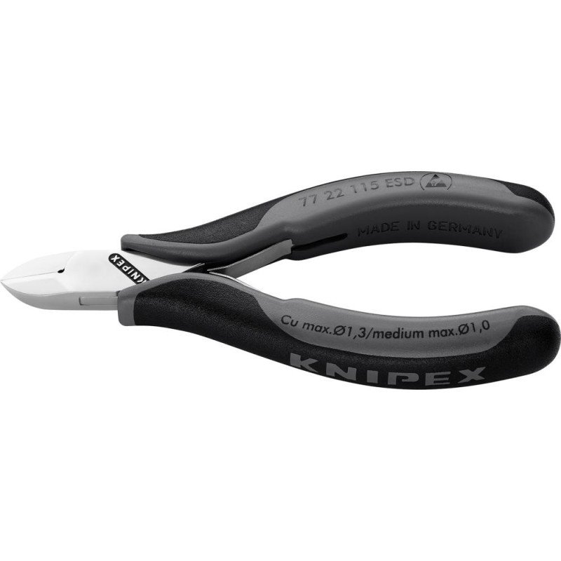 CORTAALAMBRES ELECTRÓNICA ESD PUNTA REDONDA SIN BI SEL 115MM KNIPEX