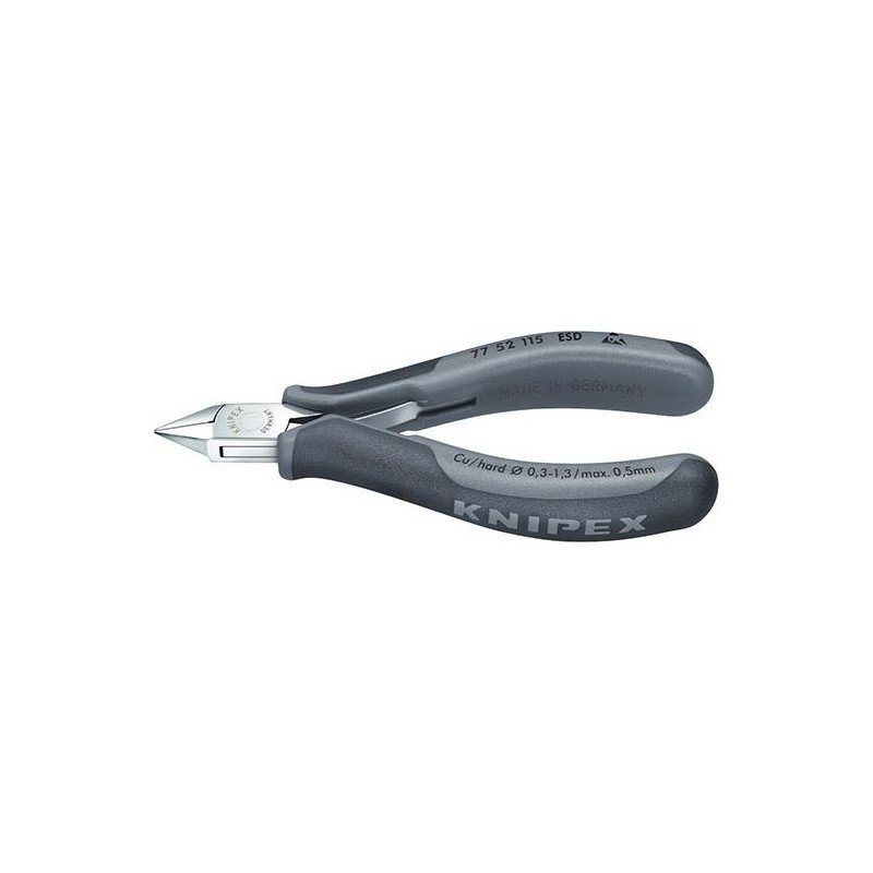 CORTAALAMBRES ELECTRÓNICA ESD PUNTA PLANA PUNTIAGU DA C/ BISEL PEQUEÑO 115MM KNIPEX