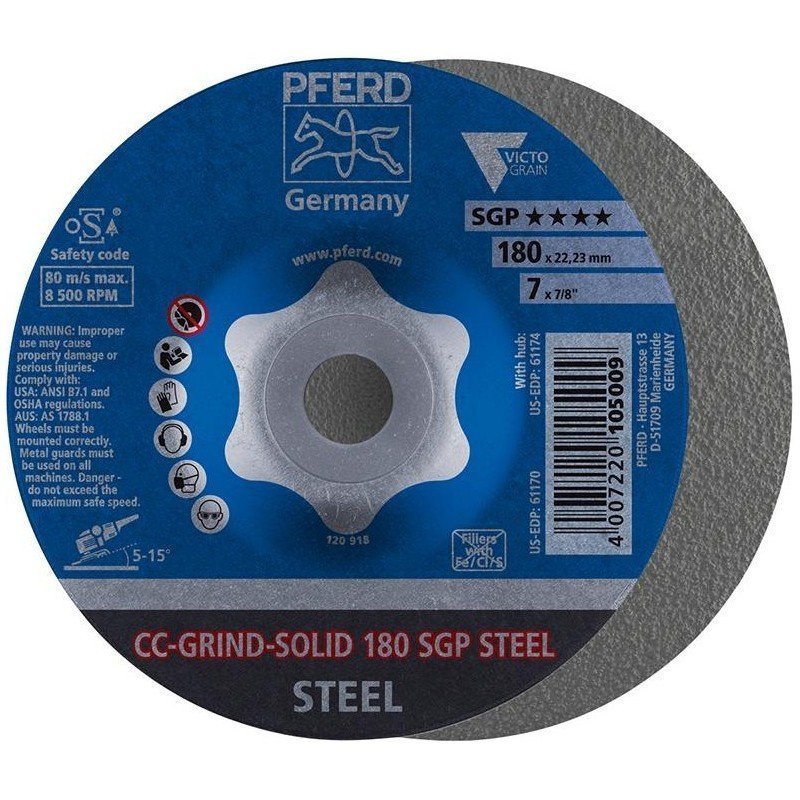 MUELA ABRASIVA CC-GRIND S OLID SGP STEEL 180MM PFER D