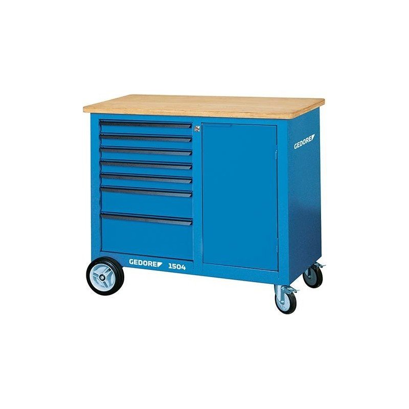 BANCO TRABAJO C/RUEDAS 7 CAJONES 1100X550X985MM GE DORE