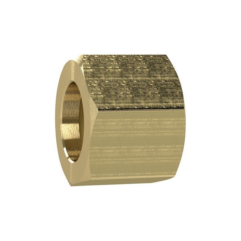 TUERCA DE UNIÓN LATÓN HEX G1/4" PARA BOQUILLA PORT ATUBO Ø INT. 4/6MM RIEGLE R