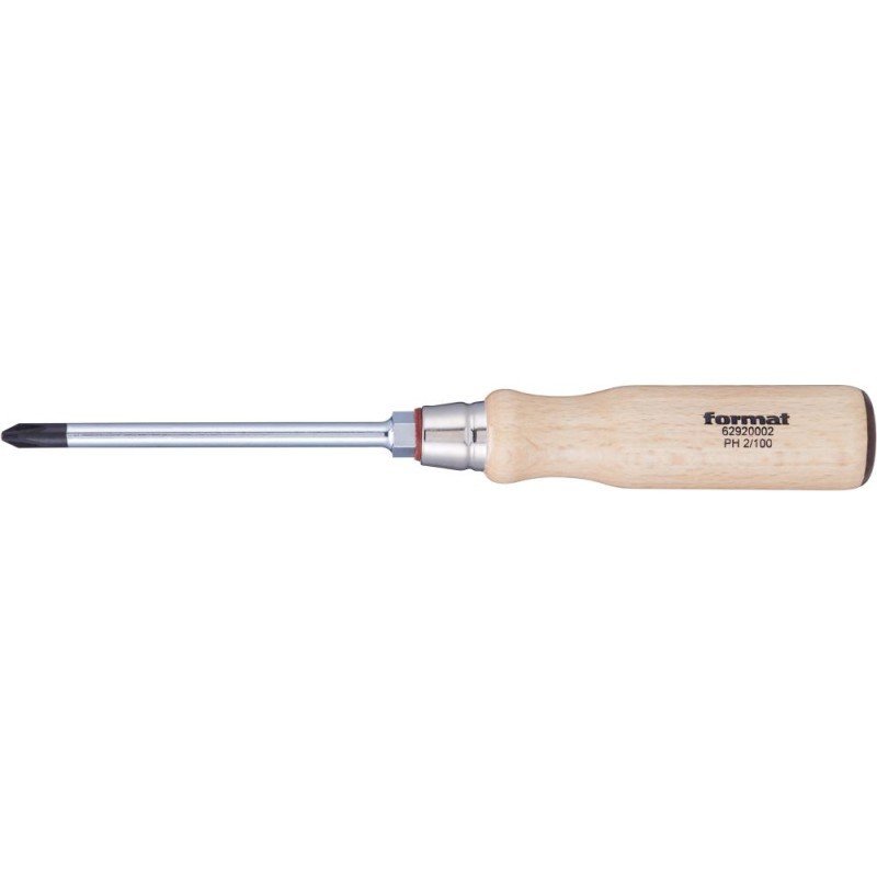 DESTORNILLADOR CON MANGO MADERA PH2X100MM FORMAT