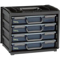 ARMARIO HTAS PORTÁTIL HAN DYBOX PLÁSTICO C/ 4 MALET ÍNES SURTIDO AZULES RAACO