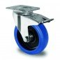 RUEDA BASIC C/FRENO GIRAT.80/36MM 150KG GOMA AZUL