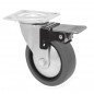 RUEDA EMILY  C/FRENO GIRAT. 50MM 50KG. GOMA GRIS