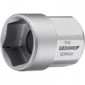 VASO DE LLAVE DE VASO ACC IONAMIENTO 1/2" HEX EXTER IOR SALIDA HEX 12X25MM GE DORE