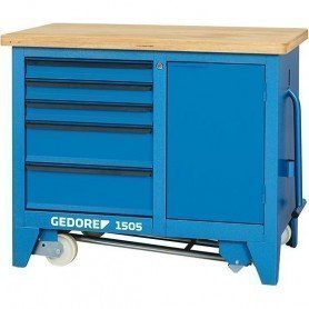 BANCO TRABAJO C/ RUEDAS 5 CAJONES 1100X652X900MM G EDORE
