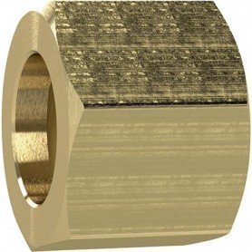 TUERCA DE UNIÓN LATÓN HEX G1/4" PARA BOQUILLA PORT ATUBO Ø INT. 4/6MM RIEGLE R