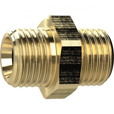 BOQUILLA DOBLE LATÓN ROSC A MACHO G1/4"XG1/4" SW17M M RIEGLER