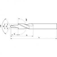 BROCA ESCALONADA HSS TIN AGUJERO PASANTE 180º M4 G ÜHRING