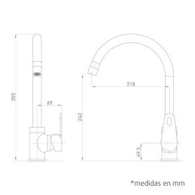 MONOMANDO FREGADERO TUBO ALTO DANUBIO CROMO