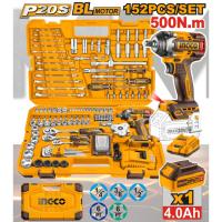 ATORNILLADOR IMPACTO 20V-550NM 1/2+1X4 AH + JGO LLAVES VASO 172 PZS